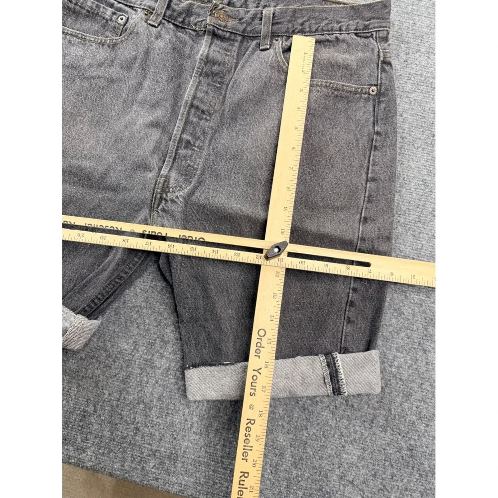 Vintage Levis 501 Mens 38 Black Denim Custom Cut Off Shorts USA Made Faded Gray
